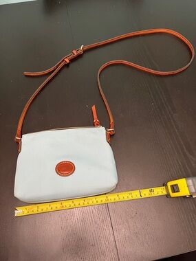 Dooney & Bourke Light Blue Crossbody with Brown Trim